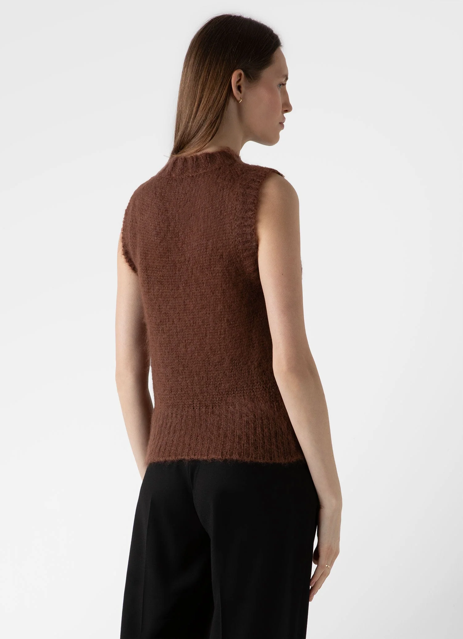 Women's Mohair Vest in Mid Camel - Image 4