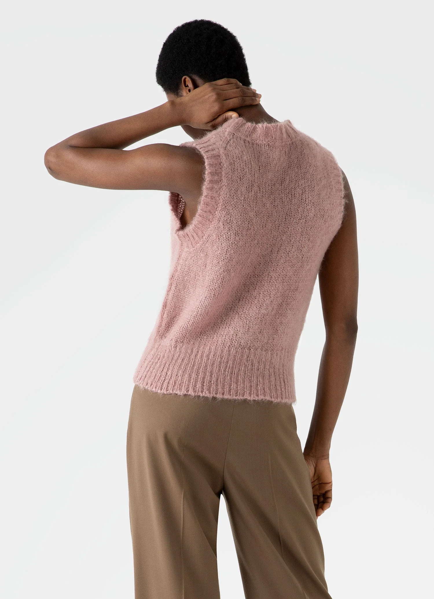 Women's Mohair Vest in Vintage Pink - Image 4