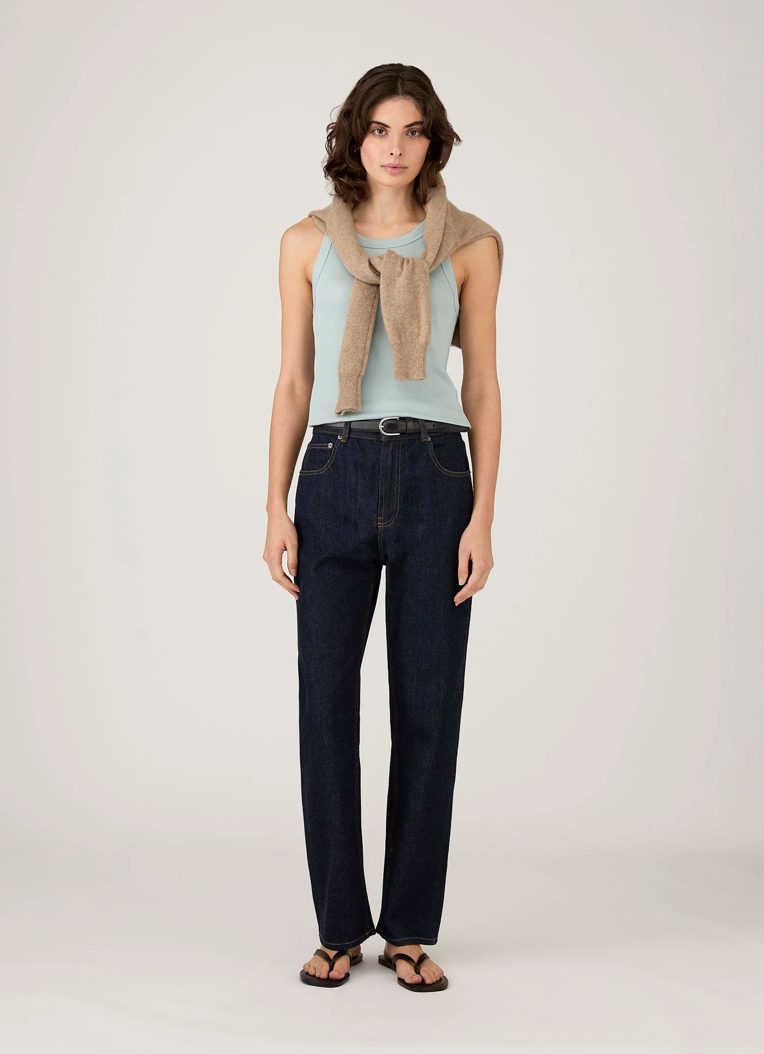 Women's Ribbed Tank Top in Peppermint - Image 2