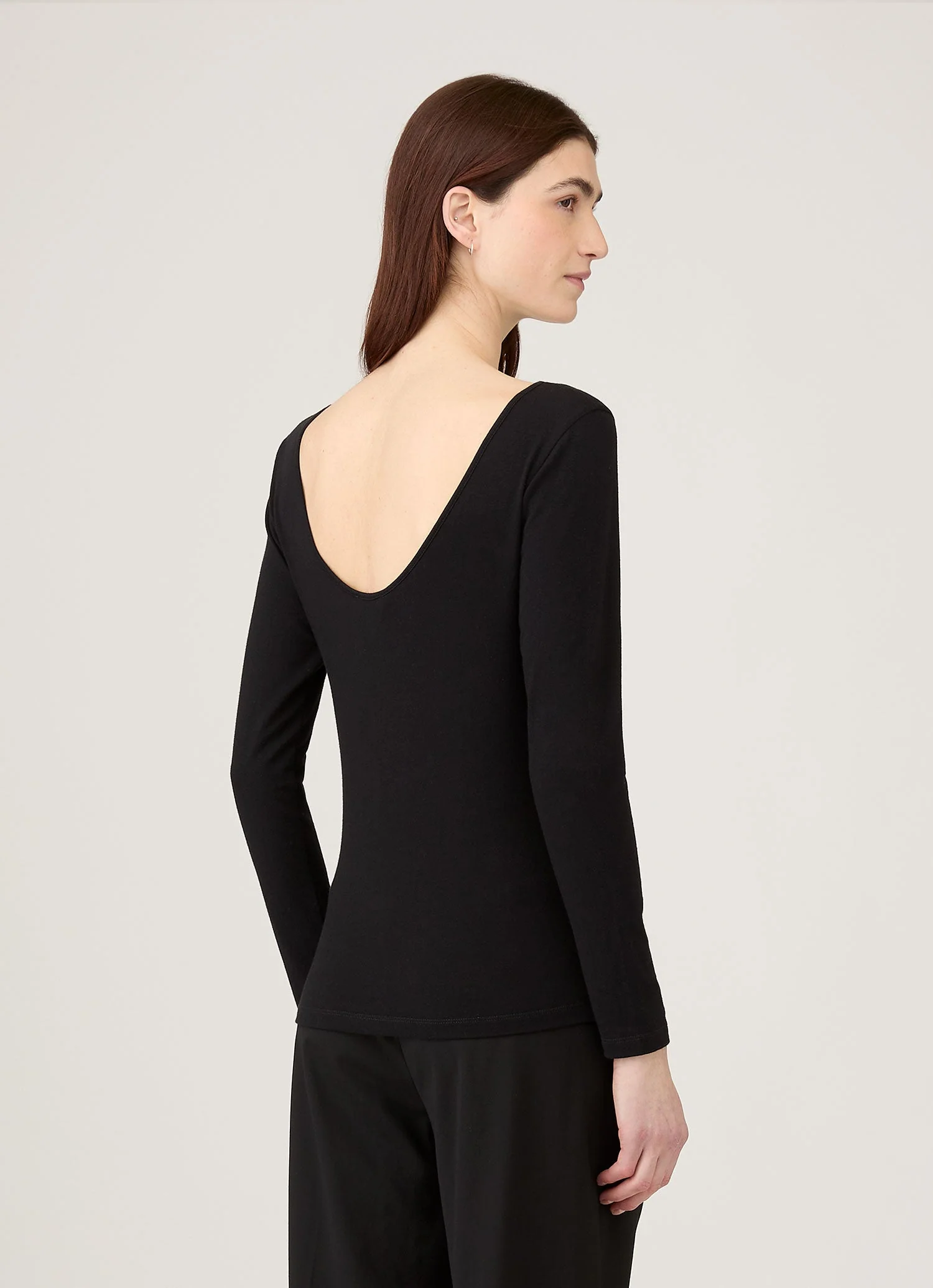 Women's Scoop Back Top in Black - Image 3