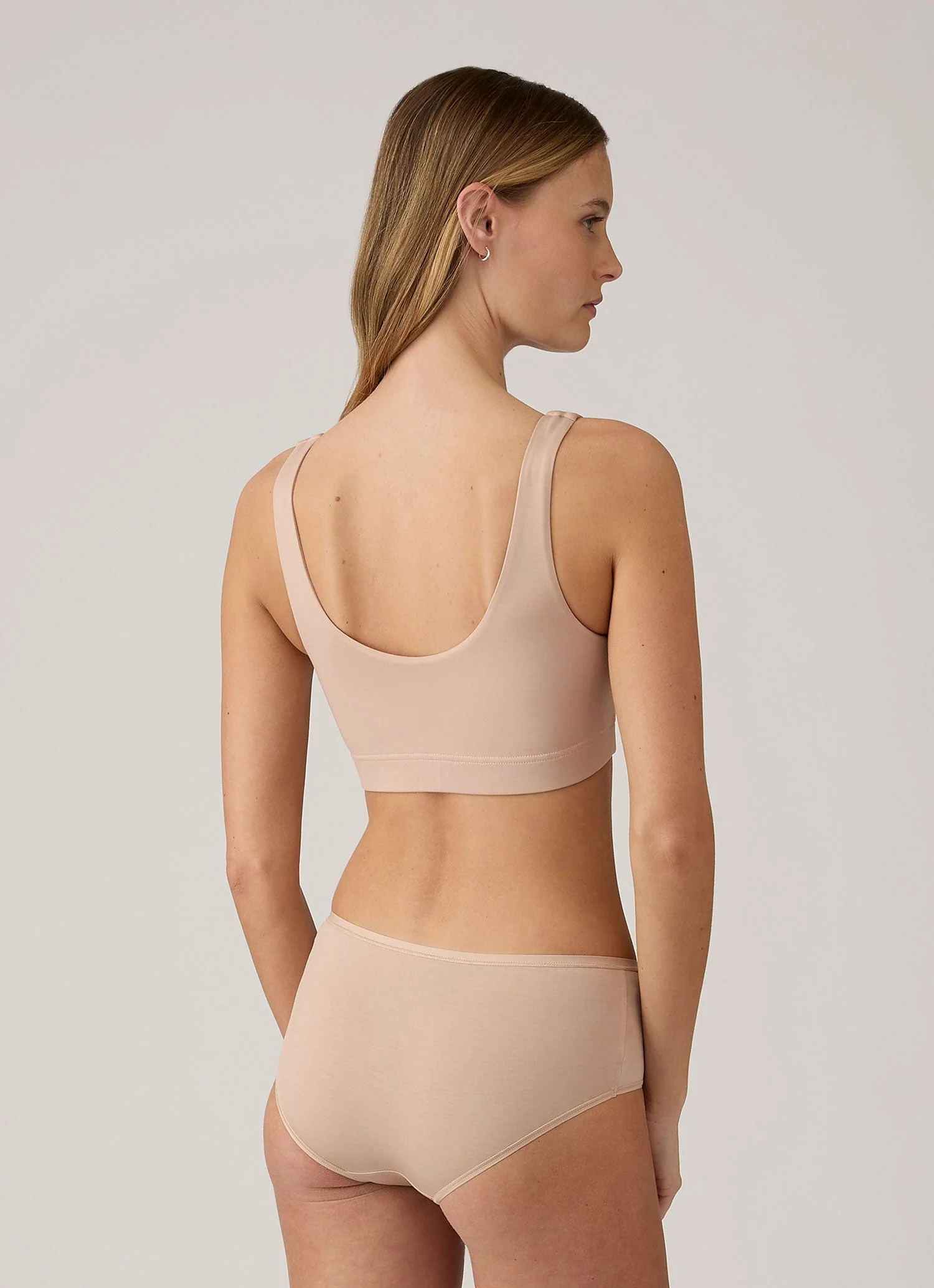 Women's Tencel™ Scoop Bralette in Beige - Image 2
