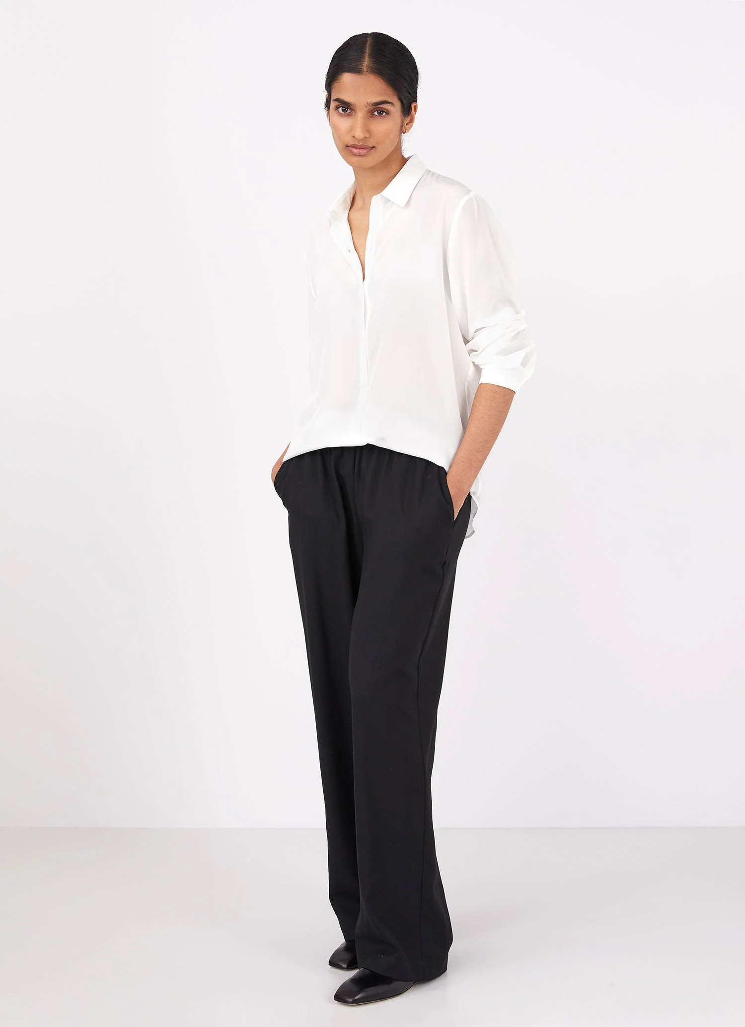 Women's Silk Blouse in Ecru - Image 3