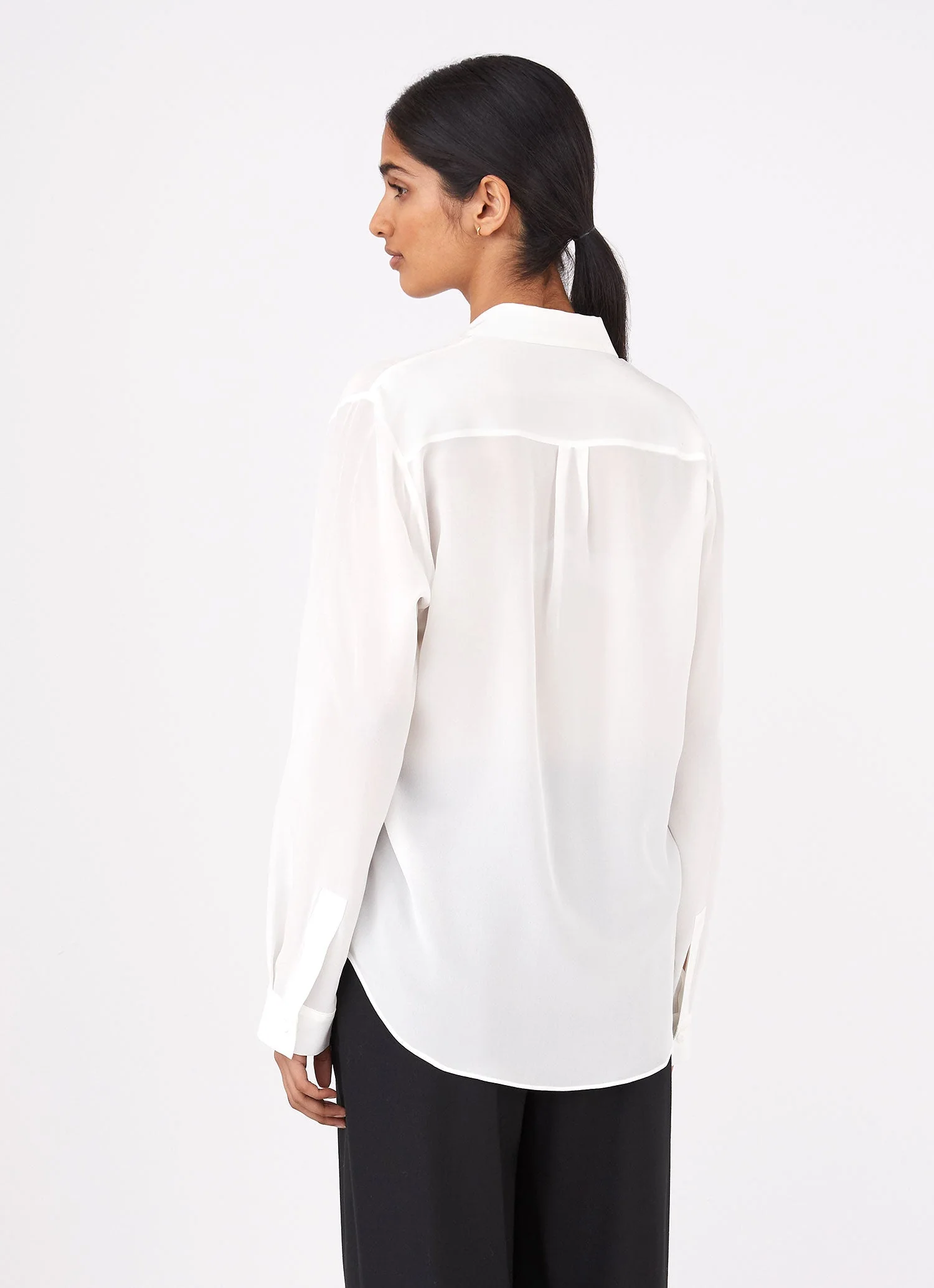 Women's Silk Blouse in Ecru - Image 4