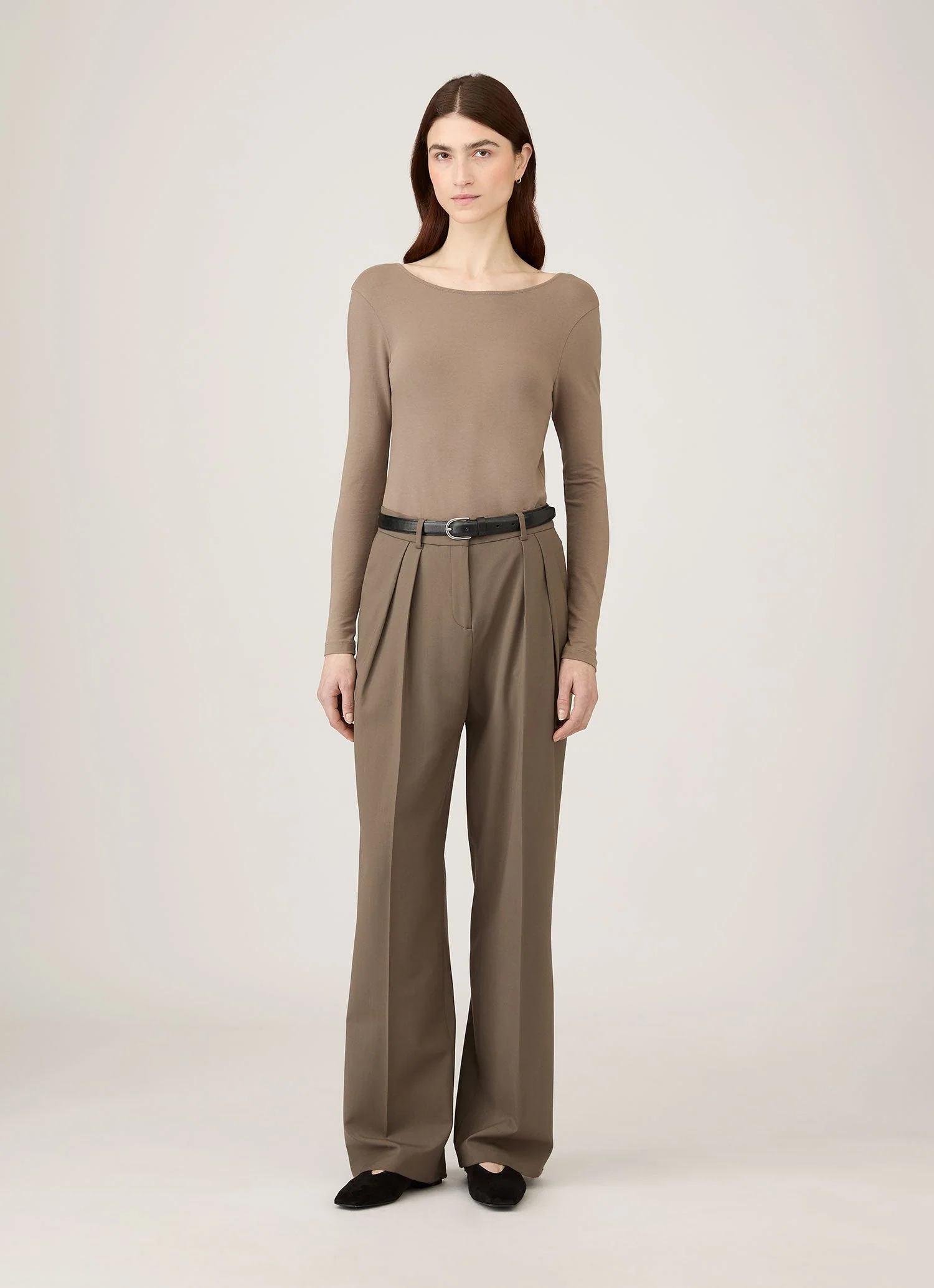 Women's Stretch Cotton Scoop Back Top in Cedar - Image 2