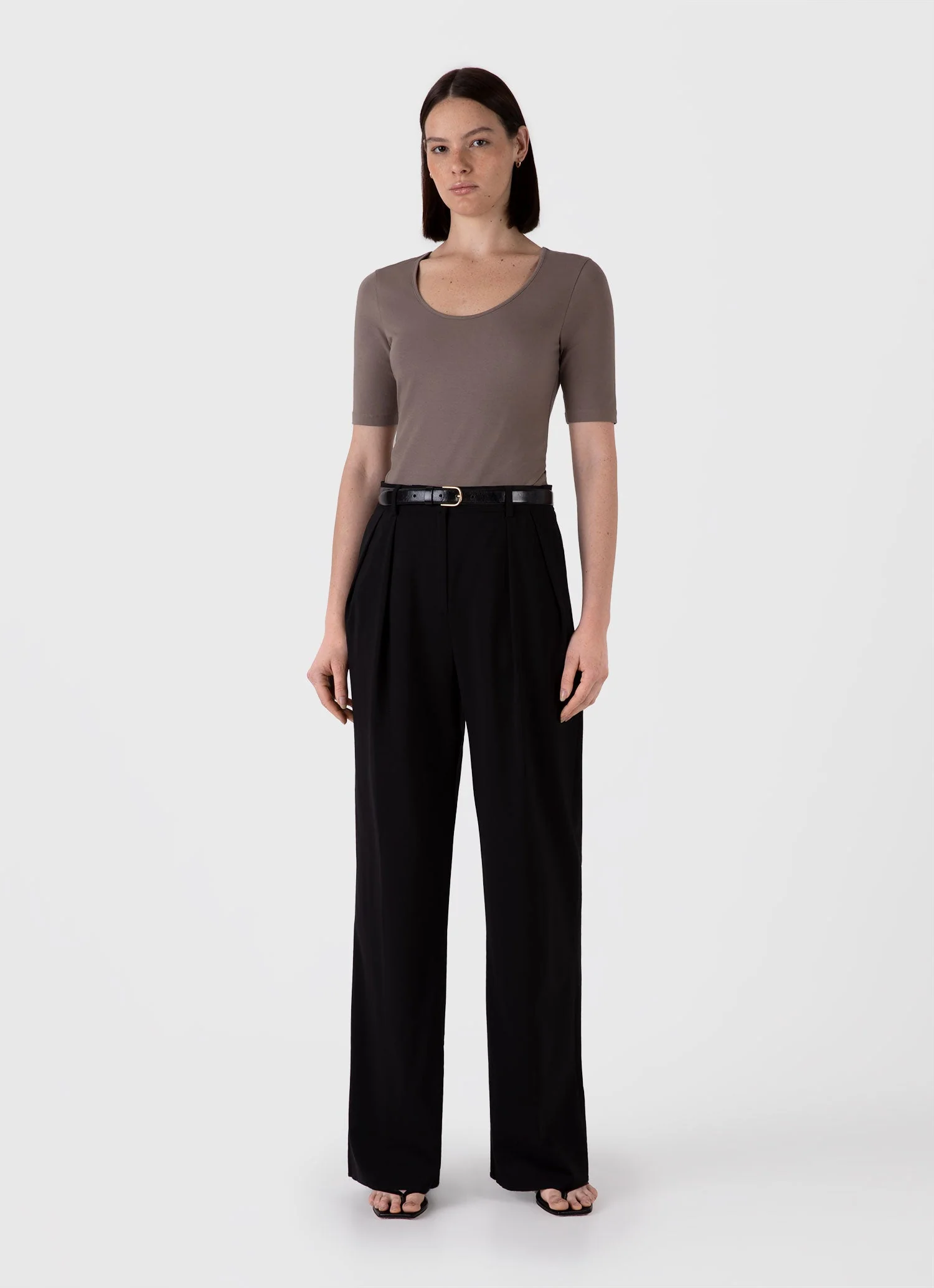Women's Stretch Cotton Scoop Top in Cedar - Image 2