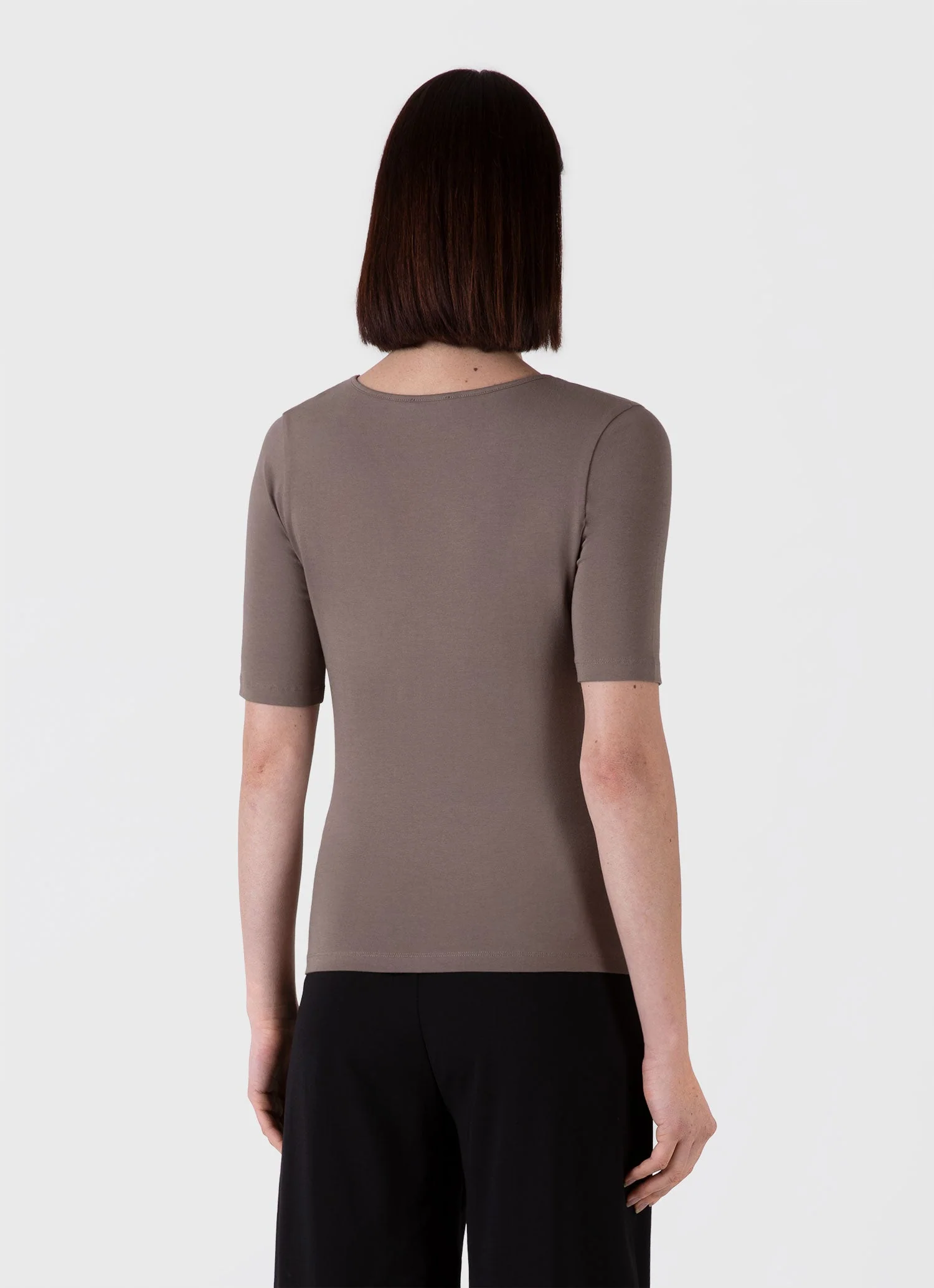Women's Stretch Cotton Scoop Top in Cedar - Image 3