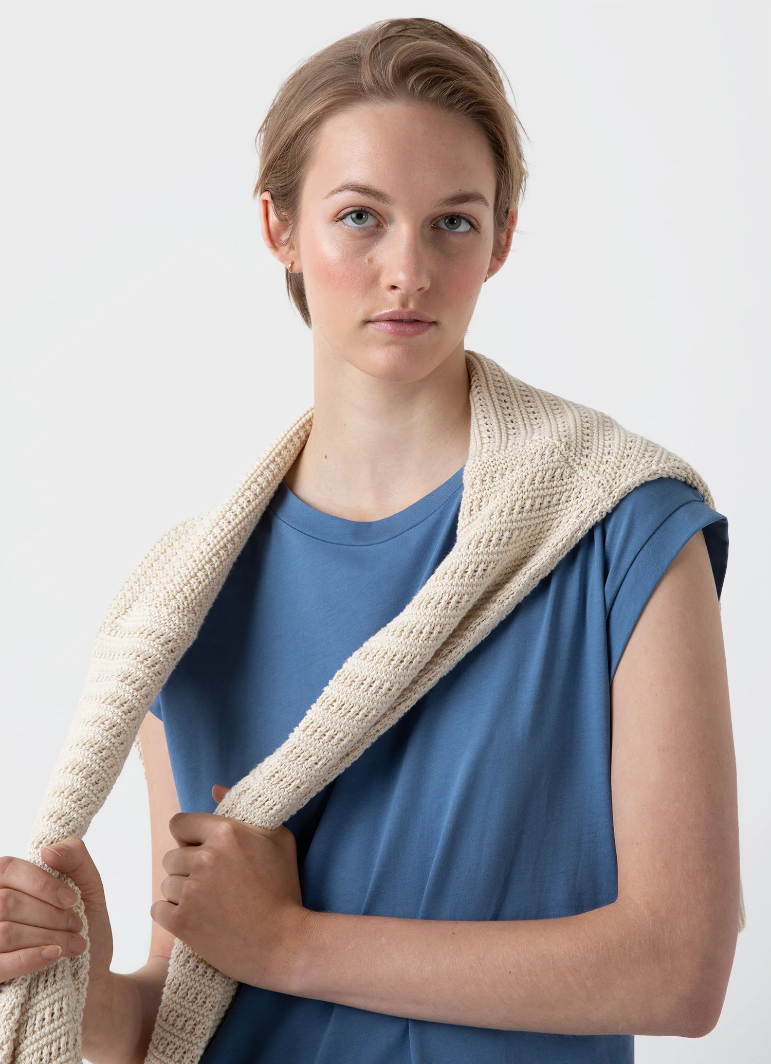 Women's T-shirt Dress in Bluestone - Image 2