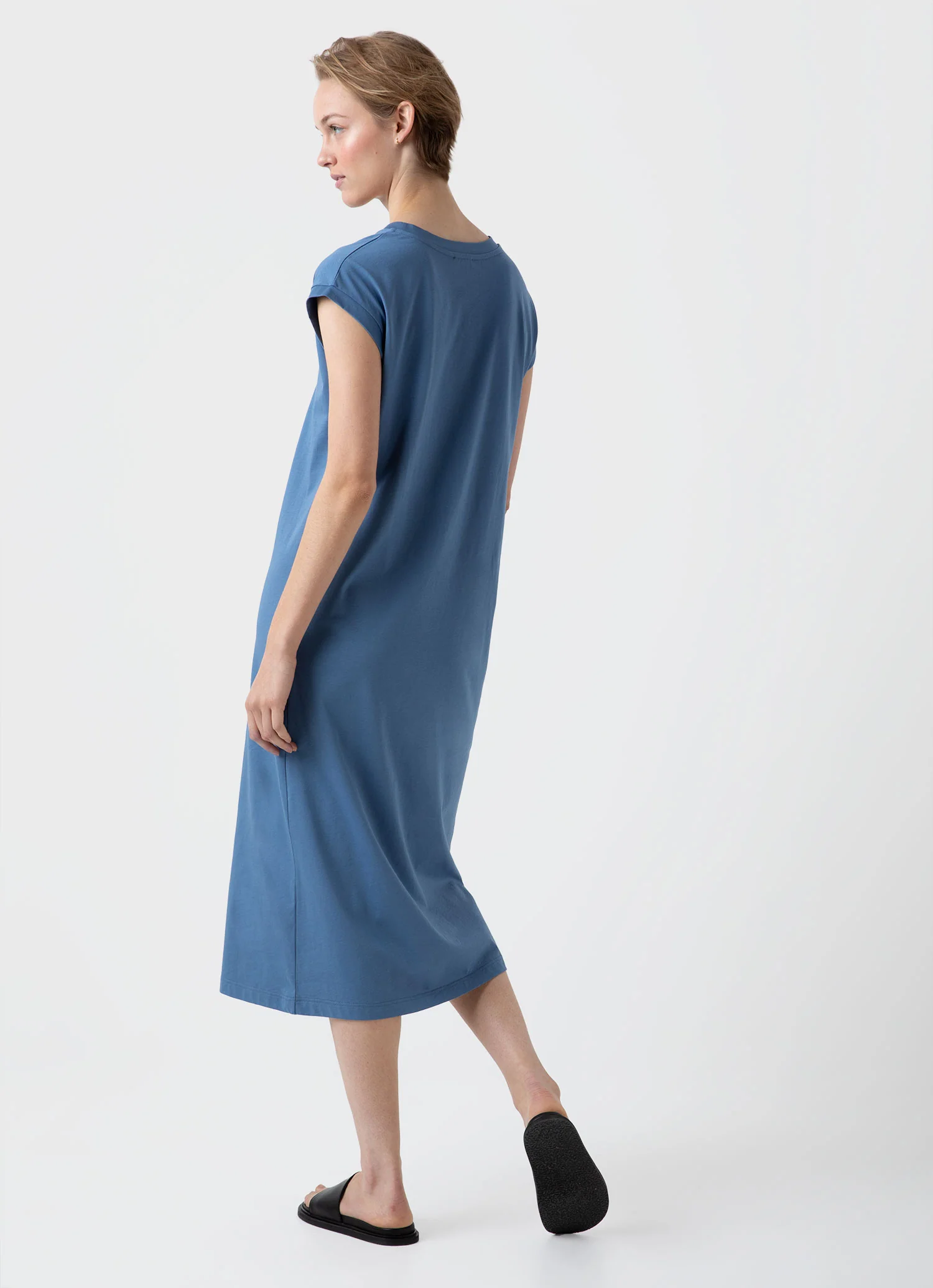Women's T-shirt Dress in Bluestone - Image 4