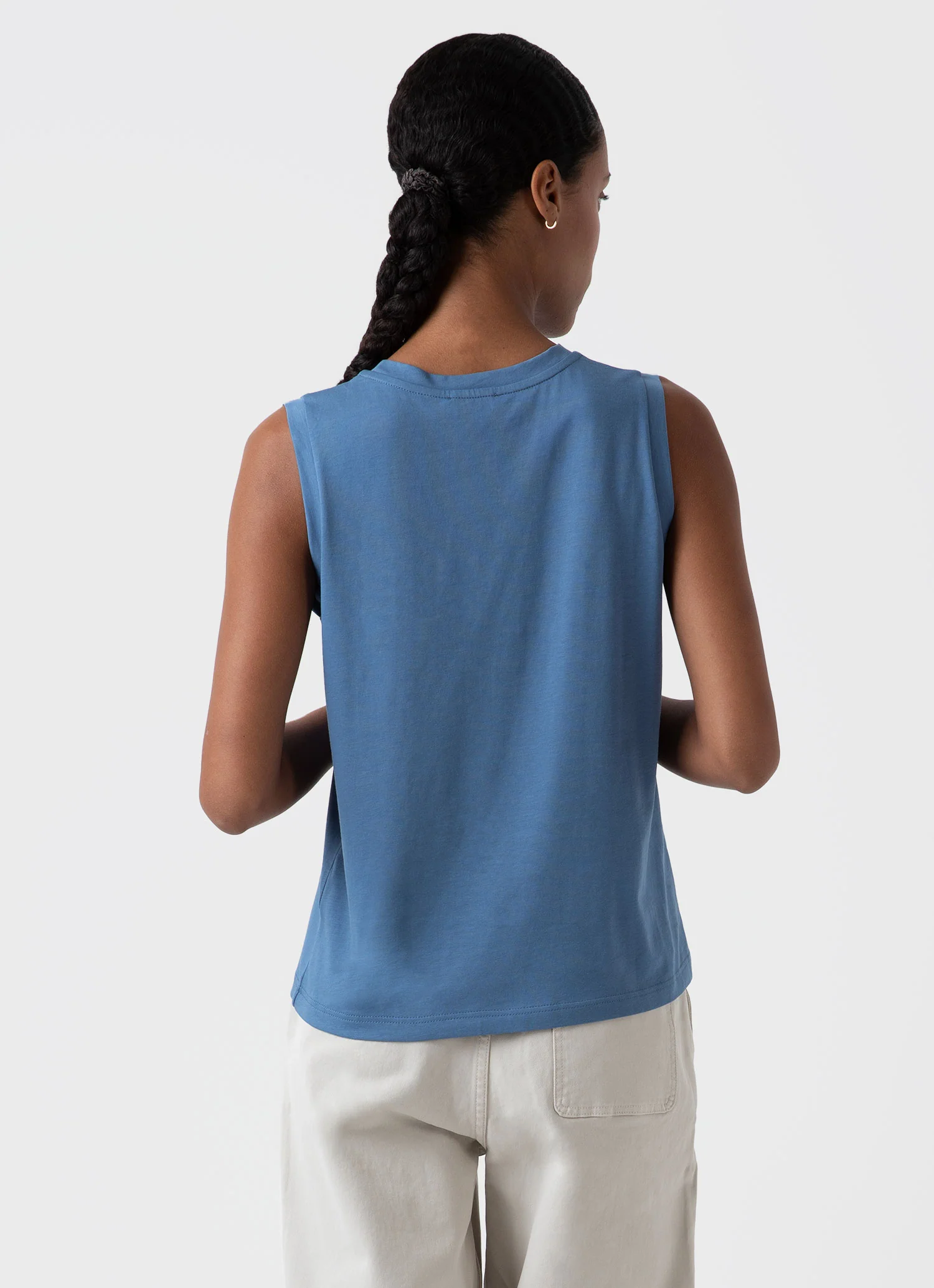 Women's Boy Fit Tank in Bluestone - Image 4