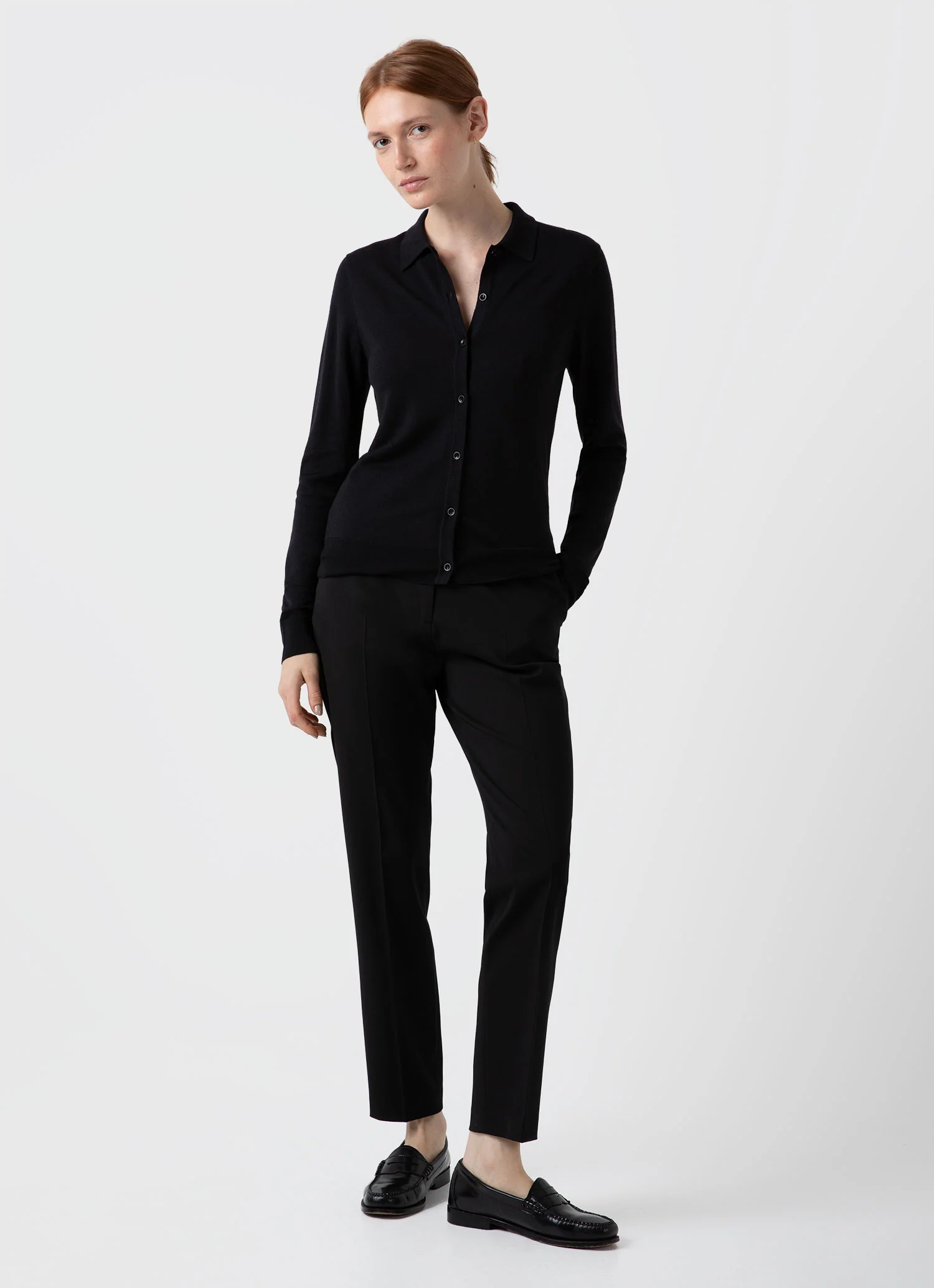 Women's Tapered Trouser in Black - Image 2