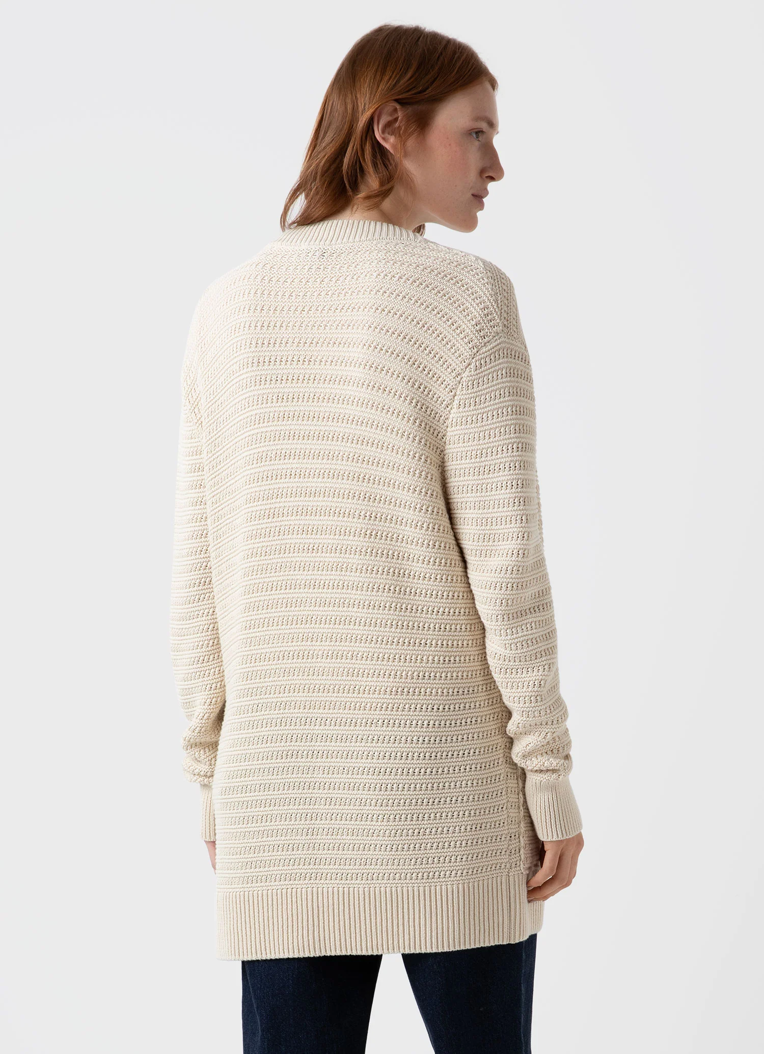 Women's Textured Cardigan in Ecru - Image 4
