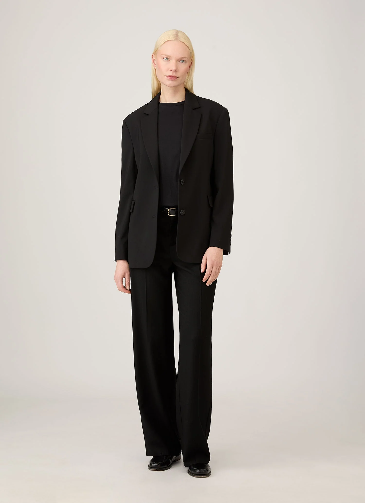 Women's Wool Blazer in Black - Image 2